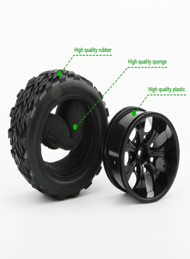Rowiz 4 Pack 12mm Hex RC Wheels and Tires for 1/10 Monster Truck Tyre (with Nuts and Washers), RC Car Parts - Image 4